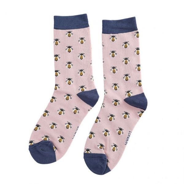 Miss Sparrow Socken Bienen rosa