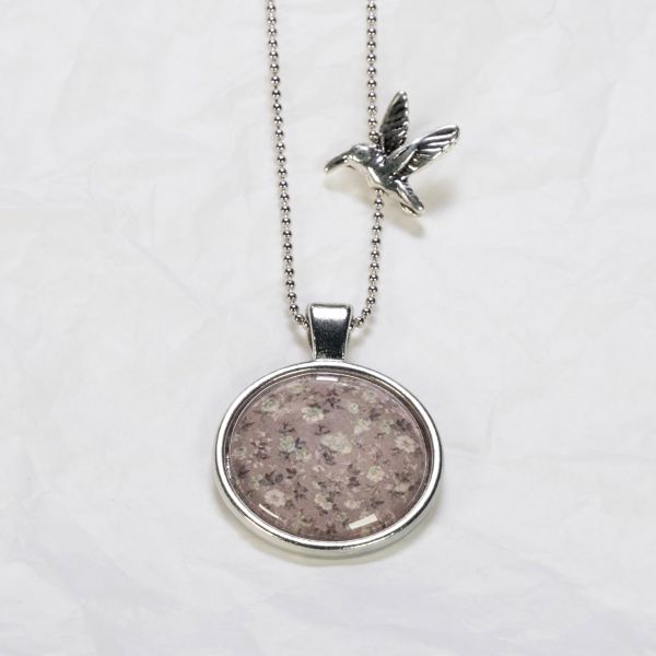 Medaillon-Halskette Blumen Dusty Pink