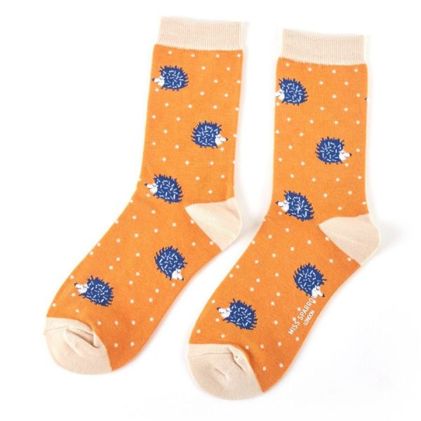 Miss Sparrow Socken Igel gelb