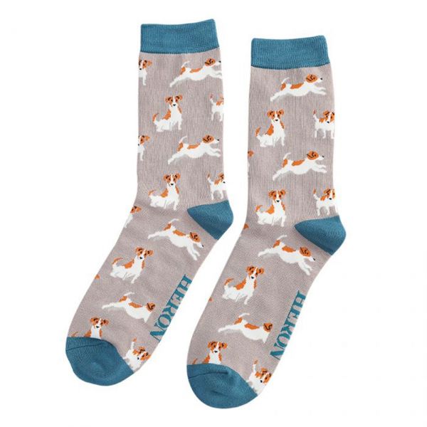 Mr. Heron Socken Jack Russell grau