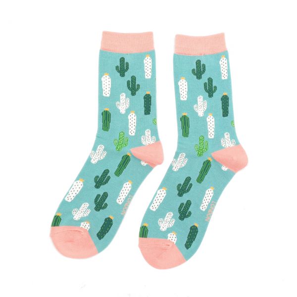 Miss Sparrow Socken Kaktus grün