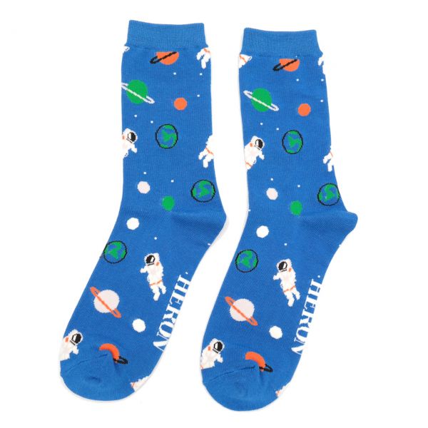 Mr. Heron Socken Astronaut blau
