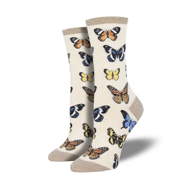 Socksmith Socken Schmetterlinge beige
