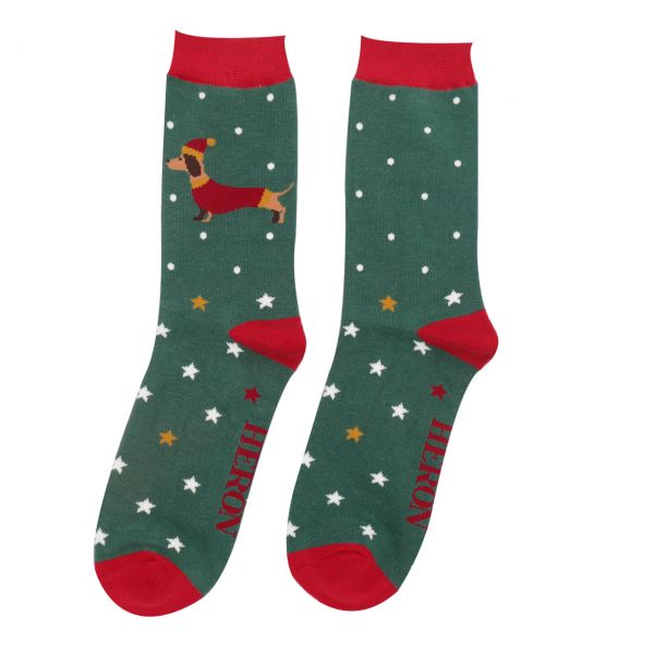 Mr. Heron Socken Weihnachtsdackel