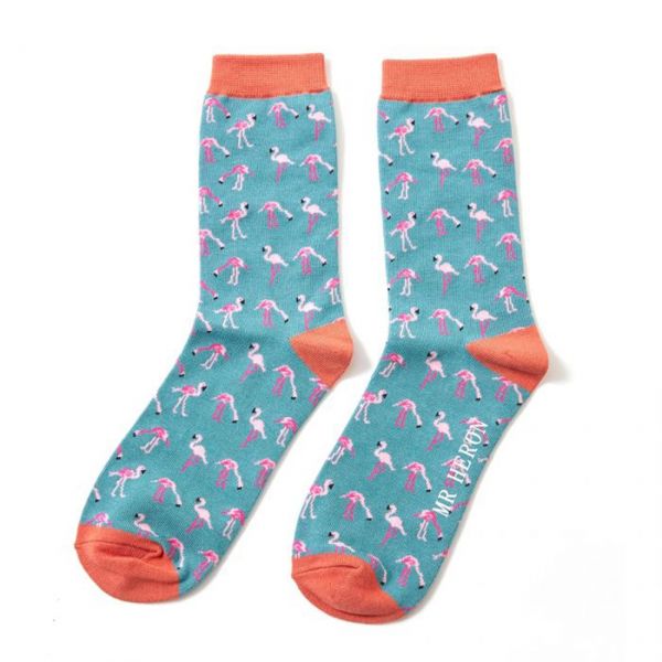 Mr. Heron Socken Flamingos blau