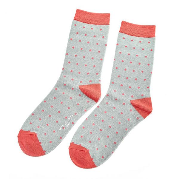 Miss Sparrow Socken Punkte blau